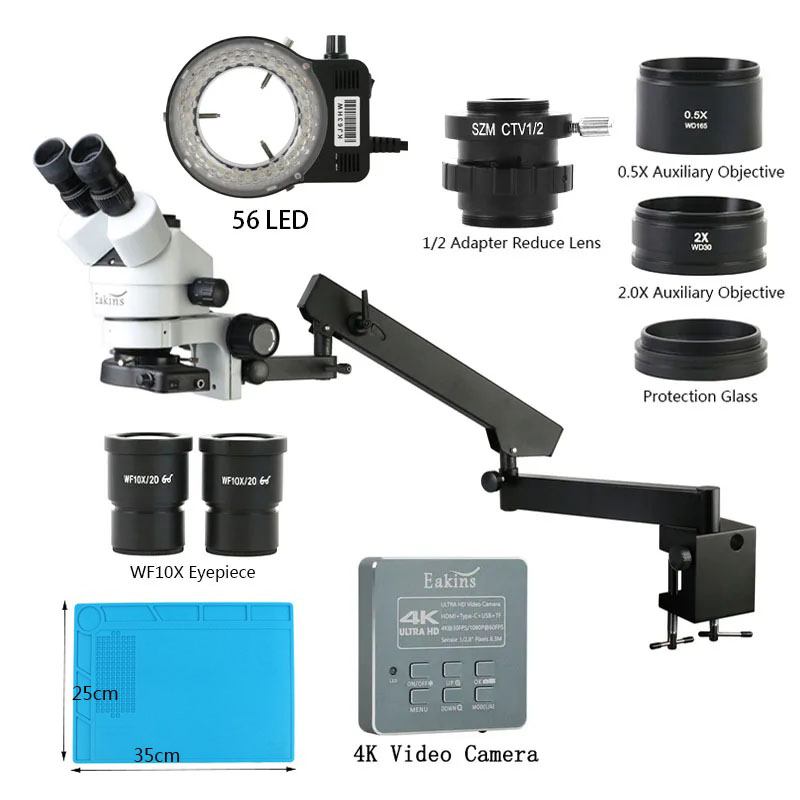 Simul-Focal Industrial Microscope 4K Hdmi - Simul Focal Industrielles Trinokular-Stereomikroskop Typ C