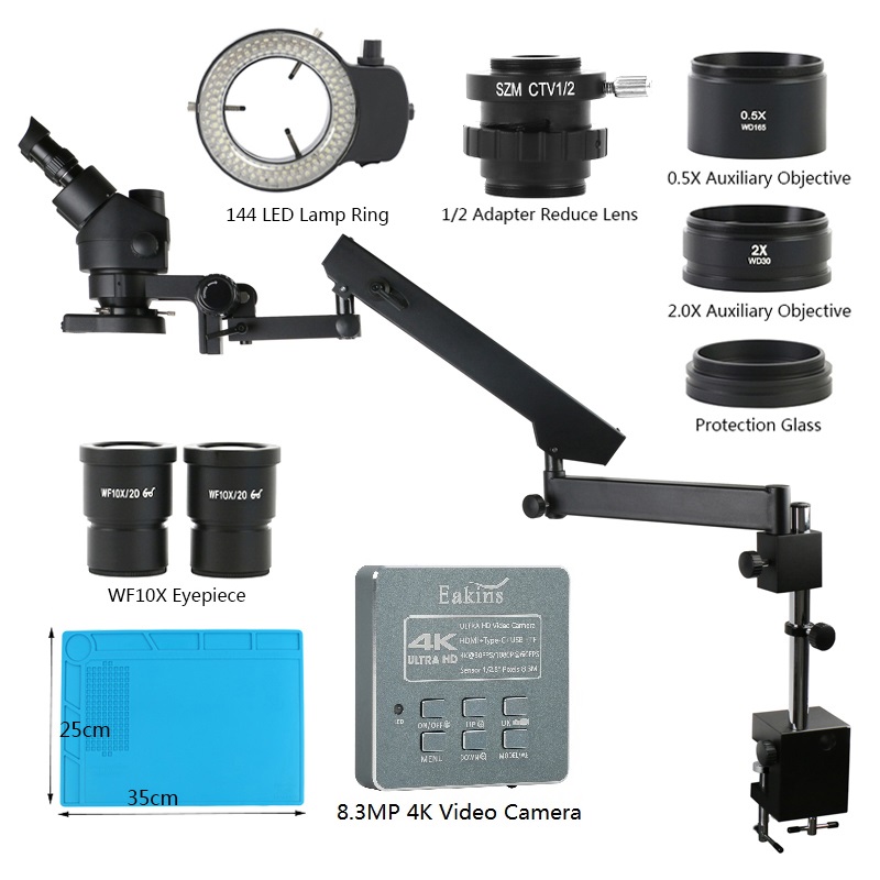 Simul focal zoom 3,5 X-90X Gel – Trinocular Stereo Microscope 7X-45X Bewertung und Preis